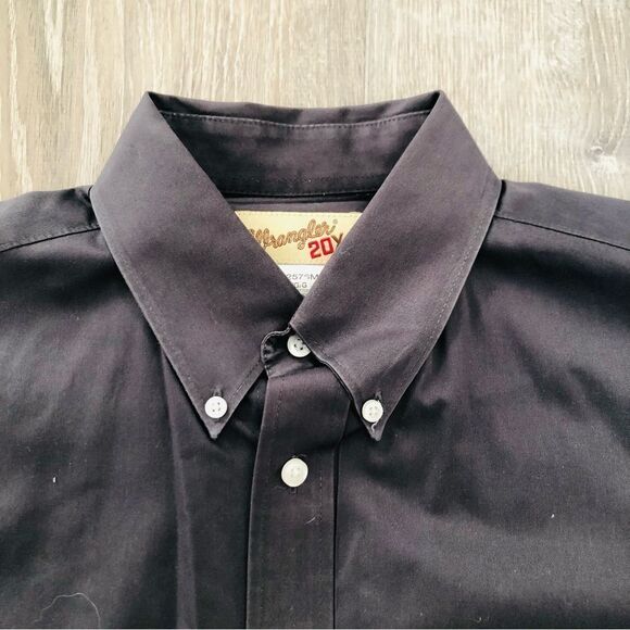 Wrangler 20x Long Sleeve Western Button Up Long Sleeve Shirt Gray Mens Large - Picture 5 of 11